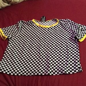 CHECKERED CROP TOP(reposh)